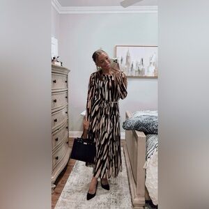 Elegant Brown Patterned Dress